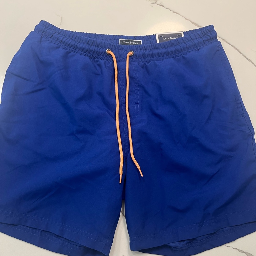 Charter Club Swim Shorts with Orange Drawstring